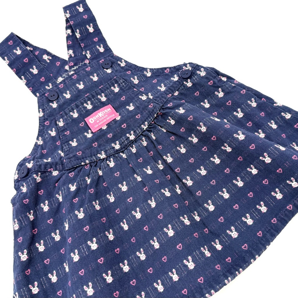 GUC OshKosh Valentine’s Day Hearts / Easter Bunnies Blue Skirtall 24M VINTAGE